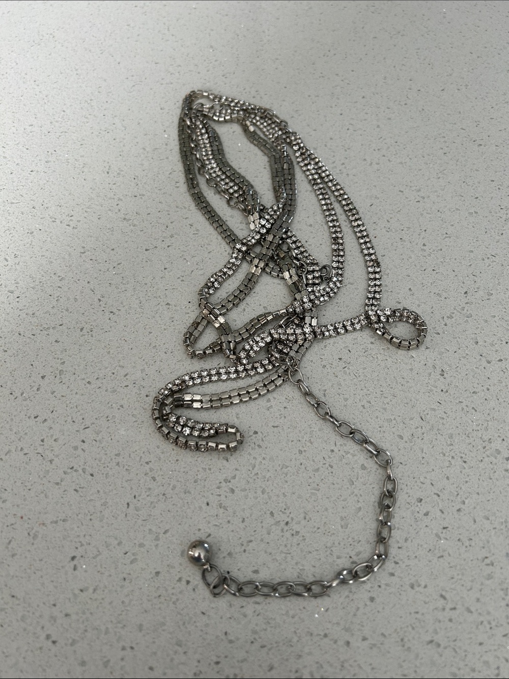 Statement Rhinestone Chain Belt – Double Row Crystal | Extra Long 80” + Chain - Picture 3 of 12